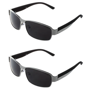 2X Модни очила за шофиране, мъжки поляризирани слънчеви очила, спортни очила на открито, слънчеви очила-сребърен