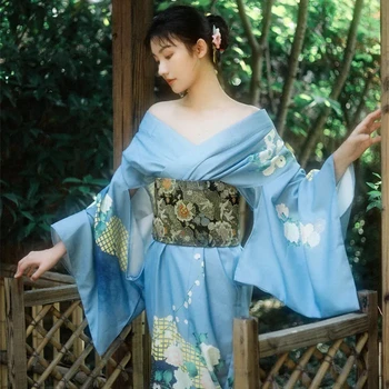 Японското традиционно кимоно за жени, Тематични дрехи за снимки, Винтажное изкуство, Вечерни рокли, Дрехи за банкети и танци, Женски халат