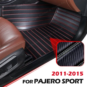Обичай Подложки, изработени от Въглеродни Влакна За Mitsubishi pajero sport 7-Seat 2011-2015 12 13 14-Крак Килим Аксесоари За Интериор на Автомобил