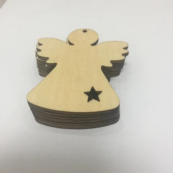 20 опаковки дървени коледни работи във форма на ангел
