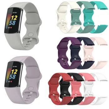 Каишка за часовник Fitbit Charge 5 6, каишка за smart-часовници, гривни за фитнес тракер премиум-клас от силикон