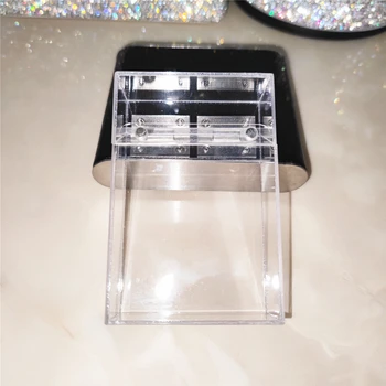 Акрилна прозрачна кутия за цигари Автоматична флип-надолу капака на магнит Калъф за съхранение на цигари Преносим Органайзер Титуляр за подаръци за жени