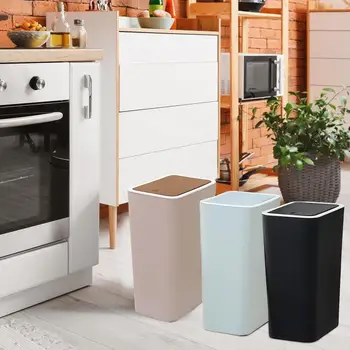 Креативен контейнер за боклук с преса, богат на функции домакински боклук, Водоустойчив кош за отпадъци, рециклиране на отпадъци, за кухня, за баня
