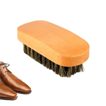 Четка за почистване на обувки от конски косъм с четка от конски косъм за обувки, Четка за грижа за кожата на обувки За обувки от велур и набук