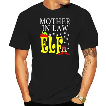 Тениска Мама мама-Мъжки t-shirt-Черни коледни подаръци с елф за тъща и грозни коледни жени