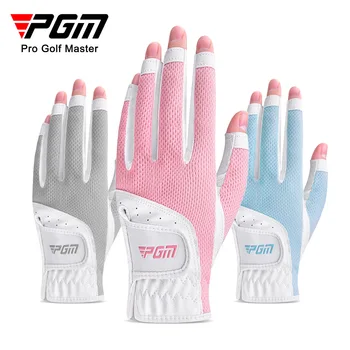 PGM 1 чифт женски ръкавици за голф с отворени пръсти, Дишаща мрежа, слънцезащитен крем от полиуретан, калъф за пръстите на лявата и на дясната ръка ST032