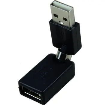 Черно удължителен кабел, USB 2.0 мъжа към жената с ъгъл на завъртане 360 градуса