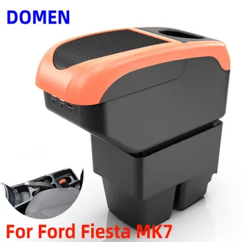 НОВОСТ за Ford Fiesta MK7 Кутия за оръжие Авто подлакътник 2009-2017 Кутия за съхранение на интериорни Детайли и Аксесоари лесна инсталация на USB