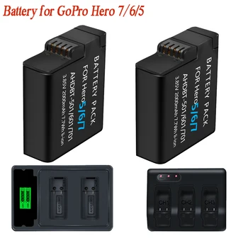 Батерия за GoPro Hero 7 hero 6 hero 5 Black Батерия или тройно зарядно устройство за Go Pro Hero7 6 hero5 Black батерия за фотоапарат