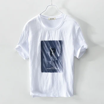 Нов стил брандираната мъжка тениска бельо модна мъжка тениска M-3XL свободна еластична мъжка тениска с къс ръкав спално бельо, тениски мъжки camiseta