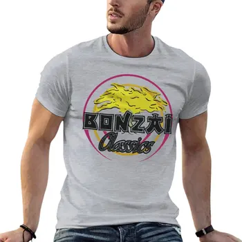Тениски оверсайз винтажного етикета Бонзаи Records, брандираната мъжки дрехи, градинска дрехи от 100% памук тениска голям размер