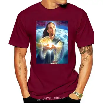 Нови тениски Jesus Кейдж За мъже, забавен мем Николаса Кейдж., забавно памучен тениска с кръгло деколте, риза с къс ръкав, потници Harajuku