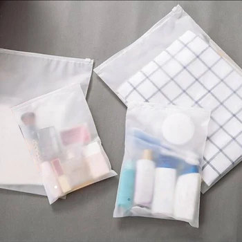 Обичай бели матови пластмасови торбички с цип с лого на марката за съхранение на дрехи, Палта и Качулки Подарък на Дребно опаковка ежедневна употреба