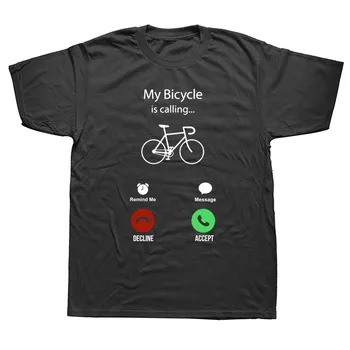 Забавни Тениски My Bicycle Is Calling, Памучен Градинска Дрехи С Къс Ръкав И Кръгло деколте, Harajuku Bike, Велосипедна Тениска За Мъже