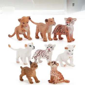 Мини-симулатор за деца, декорация във формата на миниатюрни животни, Образователна играчка, колекция къдрава фигури на животни от диви животни, 1 бр.