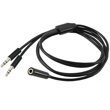 3.5 мм кабел 2 от мъжа към жената 80 см за високоговорители, слушалки, стереозвука на няколко функции