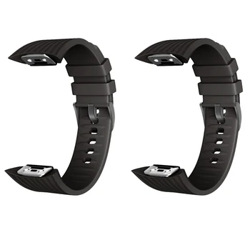 2X Силикон каишка за часовник Samsung Galaxy Gear Fit2 Pro, каишка за Samsung Gear Fit 2 SM-R360-черен