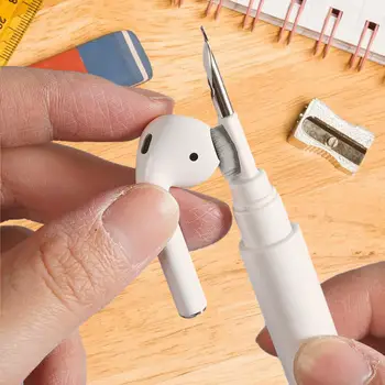 Комплект дръжки за почистване на слушалки | Дръжка за почистване на слушалки с фитил и малка четка | Лесен за употреба Универсален комплект