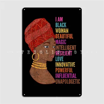 Аз съм Черна Жена Африкански Жени за Момиче на Месеца на Черната История на Метални Табели Плакатные Стикери Кино Кухня Тенекеджия табели, Плакати