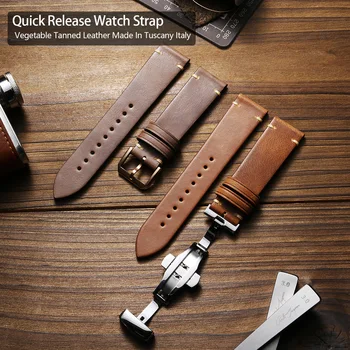 Каишка за умни часа от водеща марка, каишка за часовник, кожена каишка ръчно изработени гривна за HUAWEI Galaxy Amazfit GTR, каишки за часовници Тисо Casio