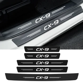 Защитни етикети на прага на вратата на колата Стикер на задния багажник против надраскване за Mazda CX-9 Лого CX9 Автомобилни тампони на бронята