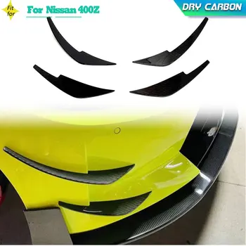 Лигавицата на вентилационни отвори за устни на предната броня на автомобила от сух карбон за Nissan 400Z 2023 Състезателни коли Предните перки Canards