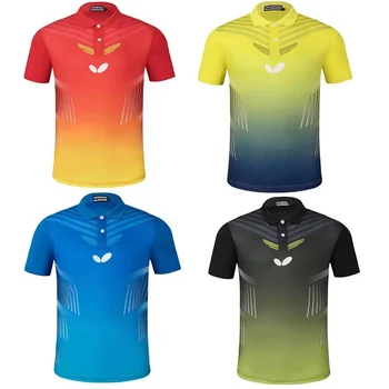 Нови дрехи за тенис, мъжки и дамски ризи с къс ръкав, спортни бързосъхнеща дишаща облекло за тренировки