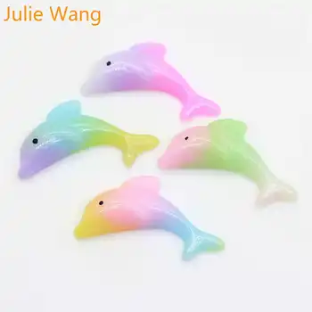 Джули Wang 10ШТ. Цветни висулки, с фиксирана облегалка във формата на делфин, висулки във формата на животни, Аксесоари за изработка на бижута, Маса, реквизит, декорация