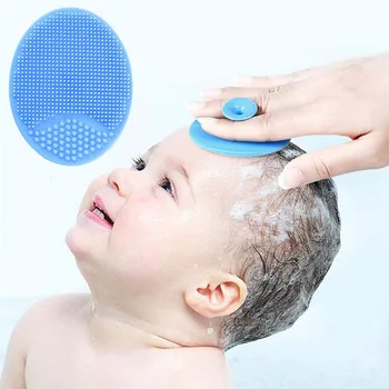 Многофункционална детска силиконова четка за баня, капачка за люлката, скрубери, Отшелушивающая и массирующая четка за грижа за кожата на главата, за грижи за косата за грижи за тялото