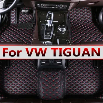 Автомобилни стелки за Volkswagen TIGUAN 2009 2010 2011 2012 2013 2014 2015 2016, обичай автоматично накладки за краката, авто килим