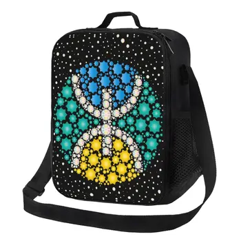 Amazigh Berber Tifinagh Art, изолирано чанта за обяд за жени, етнически геометричен термохолодильник, чанта за обяд, офис, Екскурзия, пътуване