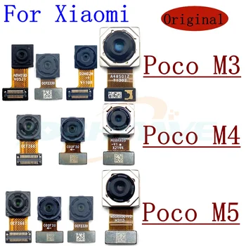 Оригиналната задна предна камера за Xiaomi Poco M3 M4 M5 Предна за селфи Основна задна Широка камера Модул Детайли flex кабел