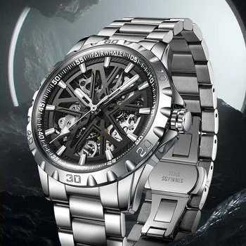 2023 Нови модни мъжки автоматичен часовник луксозна марка Mark Fairwhale Водоустойчив механични ръчни часовници Man Reloj от неръждаема стомана