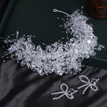 Сватбената корона, модни превръзка на главата, прозрачен кристал, благороден нрав, crown, сватбена прическа, подарък за рожден ден за възрастни, дамски бижута