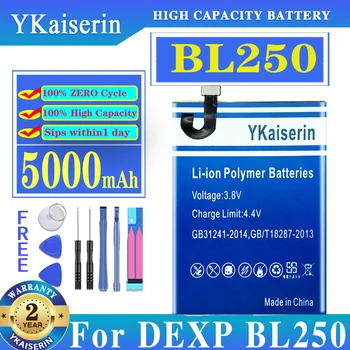 YKaiserin BL 250 5000 ма За батерията DEXP BL250 Акумулаторни батерии за телефони Bateria 
