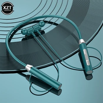 Безжични Bluetooth слушалки с шейным ръб, магнитни бас, Спортни слушалки в ушите с микрофон, Музикален слушалките с шумопотискане
