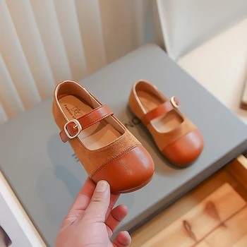 Ежедневни Обувки За момичета, Дълбока Универсална Мека Обувки С Лък, Проста Мека Детски Кожени Обувки В Корейски Стил, Директна Доставка 2023, Новост от Изкуствена кожа