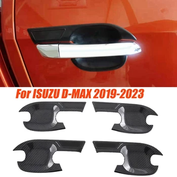 4шт Външна Врата копчето на Колата Тампон на Купата за ISUZU D-MAX 2019-2023 Стикер за декор Вратата на Купата Външни Аксесоари Carbon