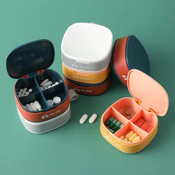 Преносима малка кутия за лекарства, стоки за дома, кутия за лекарства за пътуване, силиконови мини-запечатани кутия, медицинска кутия за съхранение