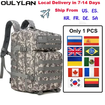 Автомати чанти Oulylan за туризъм на открито, Походный раница, Тактически Военни раници, 45 л, Голям Капацитет, 3 Дни, Армейски Molle