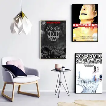 Аниме плакати на рок група Radiohead, Лепкава плакат с високо качество, Стенни живопис, Интериор на кабинет