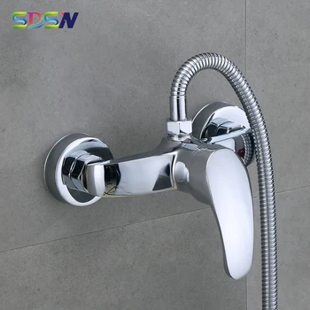Смесител за душ в банята SDSN Меден Смесител за душ в банята Евтини Двоен Смесител за душ от сплав с Прост набор за душ