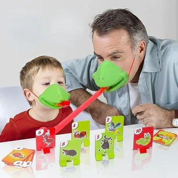Настолна игра с лягушачьим уста, Жадная змия, гущер-хамелеон, игра на Карти, на взаимодействието на родителите и на децата, настолни детски играчки