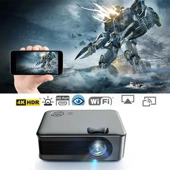 МИНИ проектор A30C Преносим за Домашно Кино Android, IOS Smart TV, WIFI, видео проектор Led 4K 1080P Movie