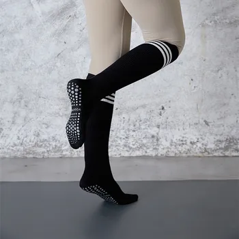 Ежедневни шарени чорапогащи, чорапи, дамски професионални силиконови нескользящие чорапи за пилатес, йога, памучни чорапи дишащи за танцови спортове