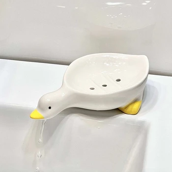 Керамични препарат за съдове от 2 теми с чашка за изпускателя, Самоотливающийся керамични държач за сапун, душ в банята