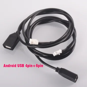 4Pin + 6Pin Жак AUX USB кабел за Android Автомобилното радио стерео usb кабел, адаптер MP3